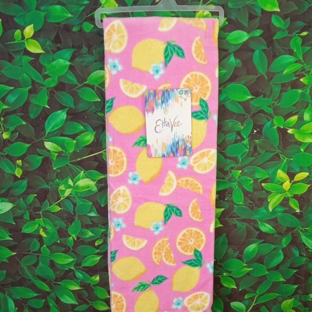 ⛱️ Etta Vee Kids Pink Lemon Print Beach Towel